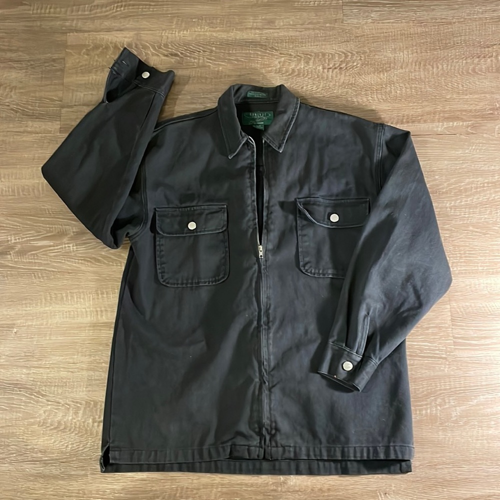 Vintage Black Denim Shirt Jacket